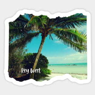 Beautiful photography of Key West Florida blue sky palm tree landscape USA nature lovers Sticker